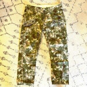Guess Green Camo Capri Pants Size 25